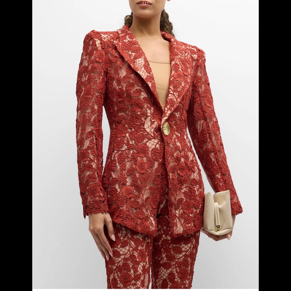 CULT GAIA Mackenzie Corded Sienna Lace Blazer Jacket Sz 4 Amended Buttons - Picture 11 of 11